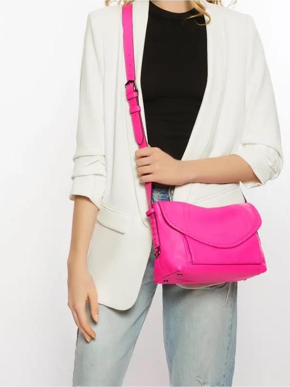 Aimee Kestenberg | Genuine Leather Hot Pink All For Love Crossbody - Picture 11 of 14
